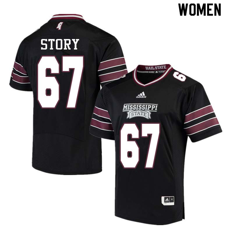 Women #67 Michael Story Mississippi State Bulldogs College Football Jerseys Sale-Black